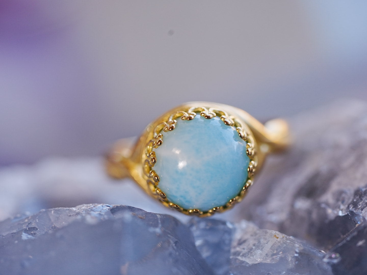 △在庫限り】ラリマー フルムーンLLリング【Larimar/Fullmoon LL ring