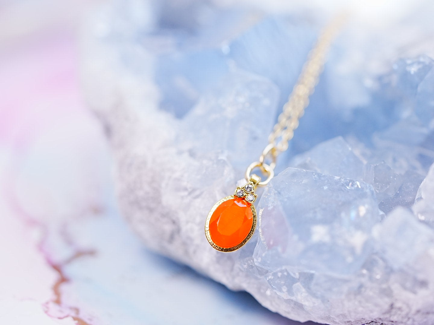 カーネリアン アミュレット オーバルネックレス【Carnelian/Amulet