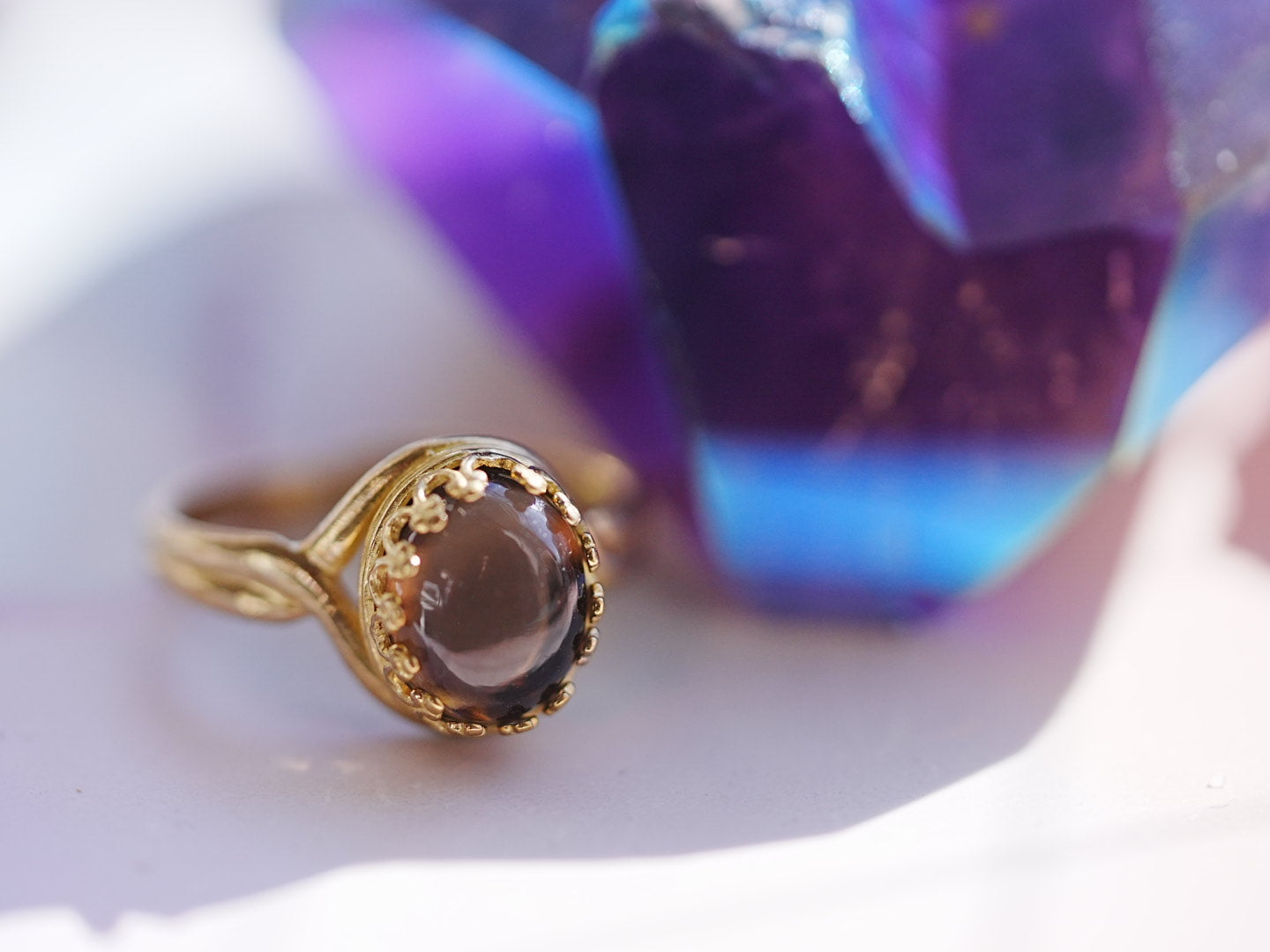 スモーキークォーツ　オーバルLリング【Smoky Quartz/Oval large ring】