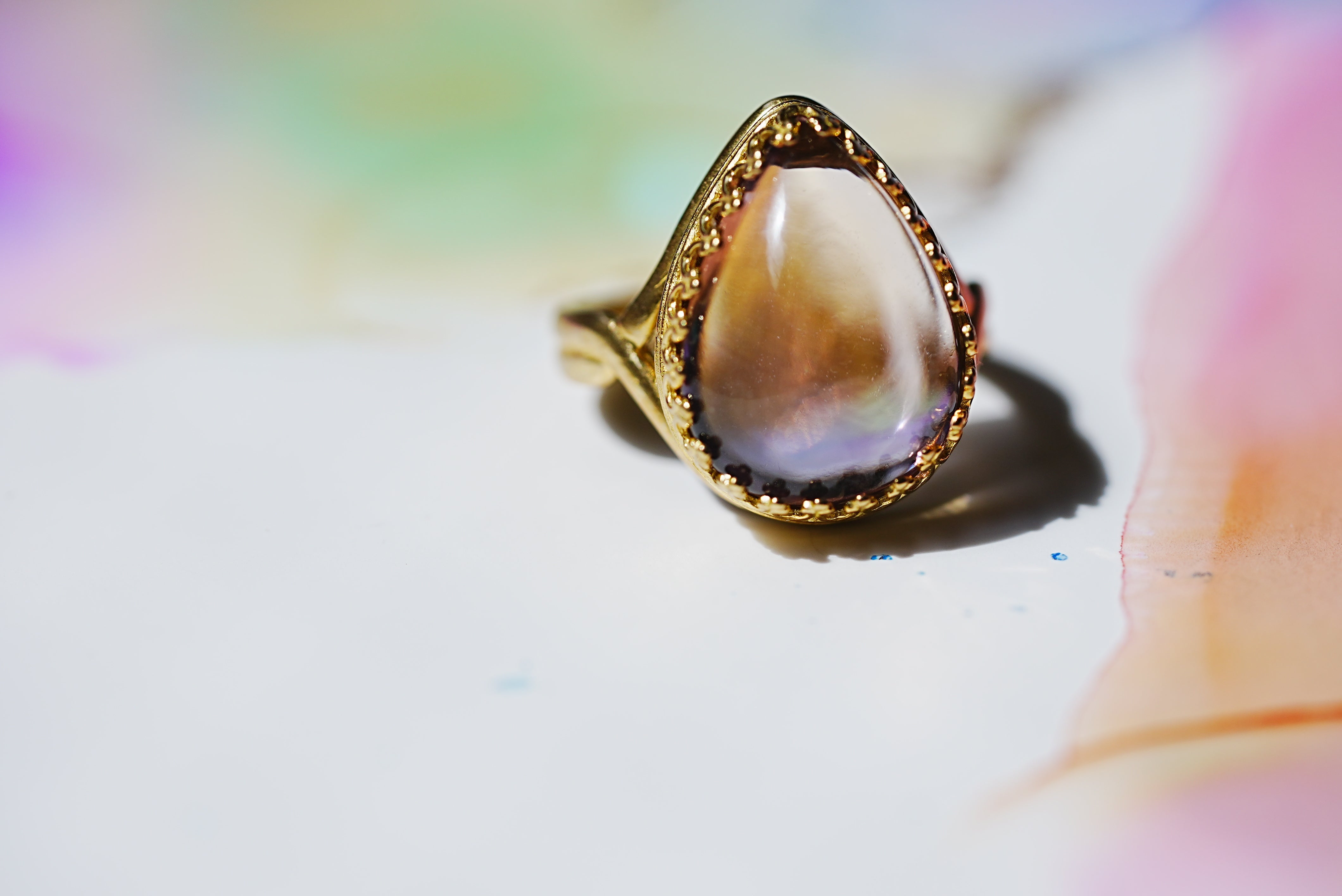 アメトリン ペアシェイプXLリング【Ametrine/Pear shape XL ring