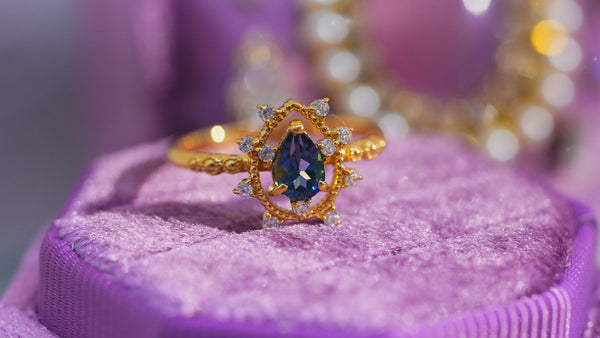 【Londonblue topaz】ロンドンブルートパーズ　ソルペアシェイプリング 【Sol pearshape Ring】