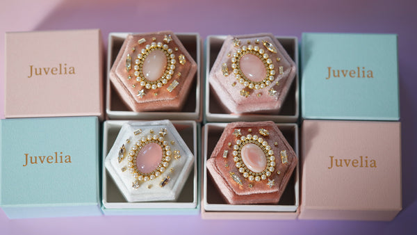 【ピンクシェル&ピーチパルフェ】ピンクシェル　国賓ボックス【Pink Shell&Peach Parfait/Hexagon ring box】