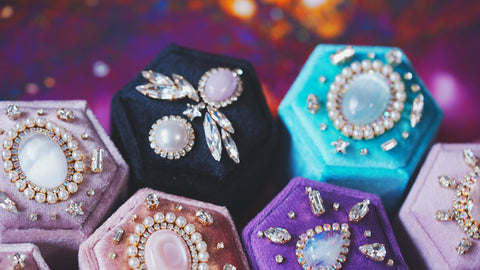 【セレナイト&アクアターコイズ】セレナイト　国賓ボックス【Selenite&Aqua Turquoise/Hexagon ring box】