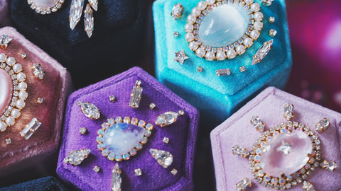 【セレナイト&アクアターコイズ】セレナイト　国賓ボックス【Selenite&Aqua Turquoise/Hexagon ring box】
