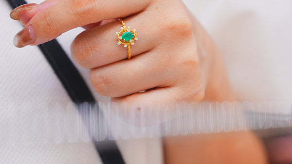 【 Green onyx】グリーンオニキス　ソルペアシェイプリング 【Sol pearshape Ring】