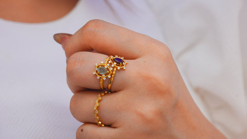 【Labradorite】ラブラドライト　ソルペアシェイプリング 【Sol pearshape Ring】