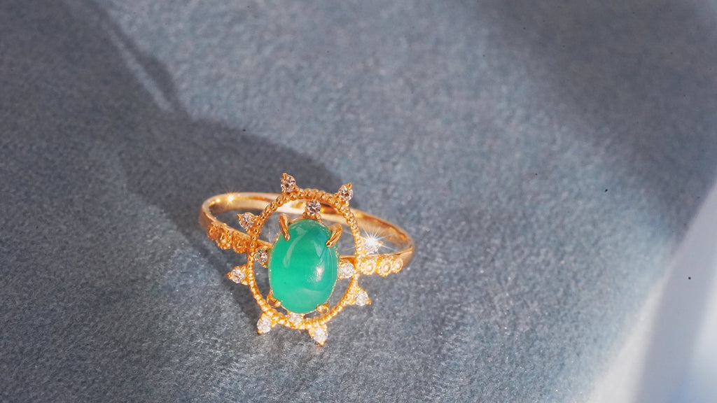 グリーンオニキス ソルオーバルリング – Juvelia