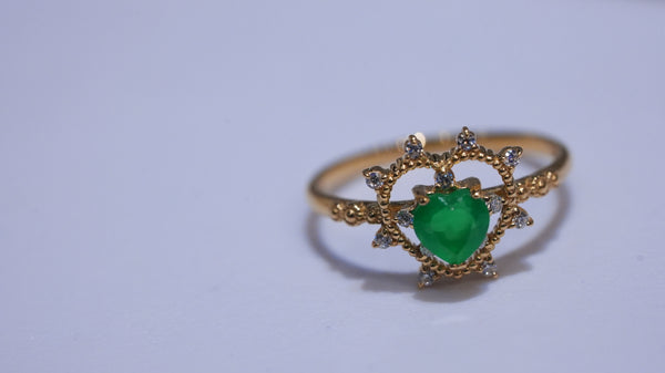 【Green Onyx】グリーンオニキス　ソルハートリング 【Sol Heart Ring】