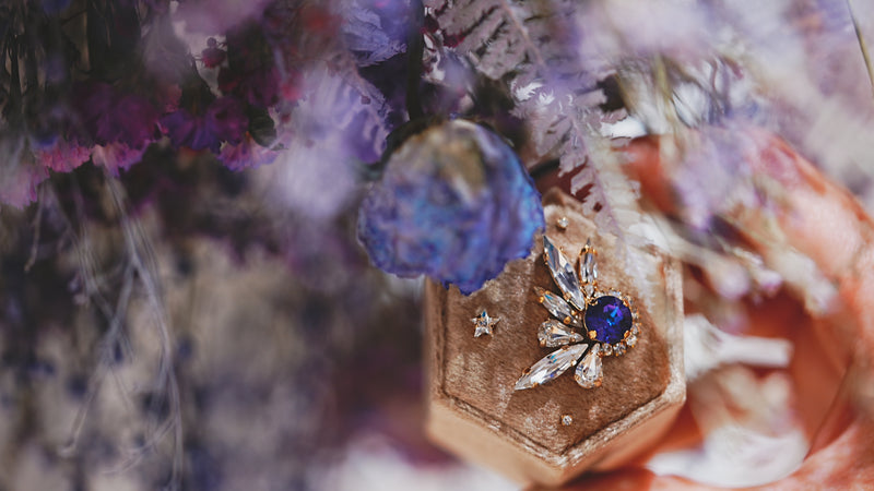 【レアストーン】ヘキサゴンベルベットリングボックス【Rare stone/Wing Hexagon Ring box 】
