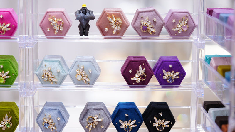 【ネックレス/キキョウ】カラーパレット　ヘキサゴンネックレスボックス【Bellflower/Color palette Hexagon necklace box】