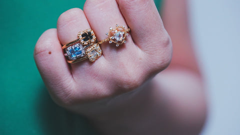 【Swissbluetopaz】スイスブルートパーズ　バブルウォールレクタングルSリング【Bubble wall ring】 (コピー)