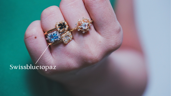 【Swissbluetopaz】スイスブルートパーズ　バブルウォールレクタングルSリング【Bubble wall ring】 (コピー)