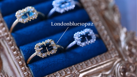 【Londonbluetopaz】ロンドンブルートパーズ　バブルウォールレクタングルSリング【Bubble wall ring】