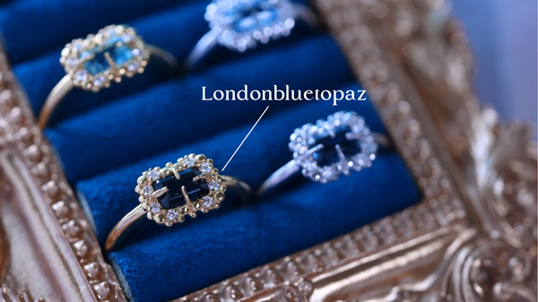 【Londonbluetopaz】ロンドンブルートパーズ　バブルウォールレクタングルSリング【Bubble wall ring】
