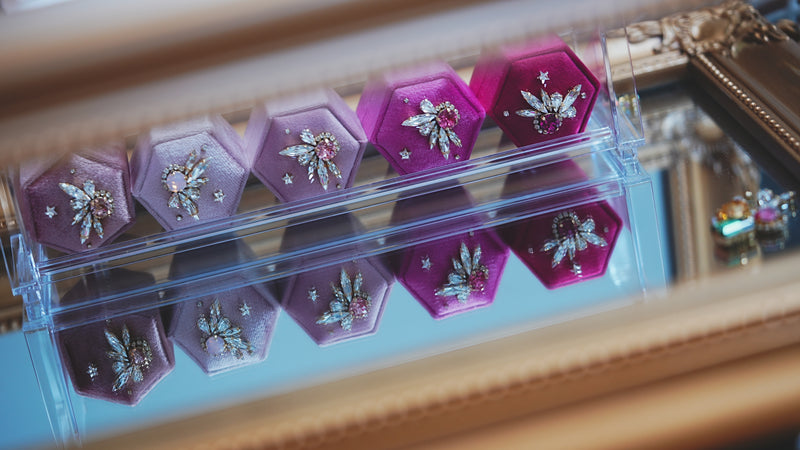 【リング/フューシャピンク】カラーパレット　ヘキサゴンボックス【Fuchsia pink/Color palette Hexagon ring box】