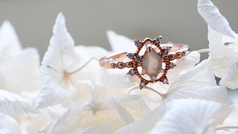【Gray Moonstone】グレームーンストーン　ソルペアシェイプリング【Sol Pear Shape Ring】