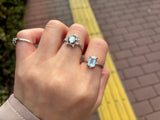 【Aquamarine】アクアマリン　カルテットレクタングルリング【Quartetto Rectangle Ring】