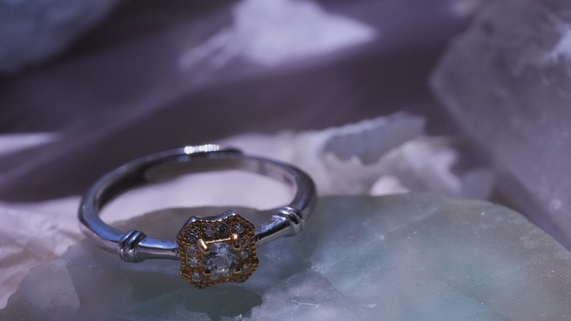 【Aquamarine】アクアマリン　ガレットリング【Galette Ring】