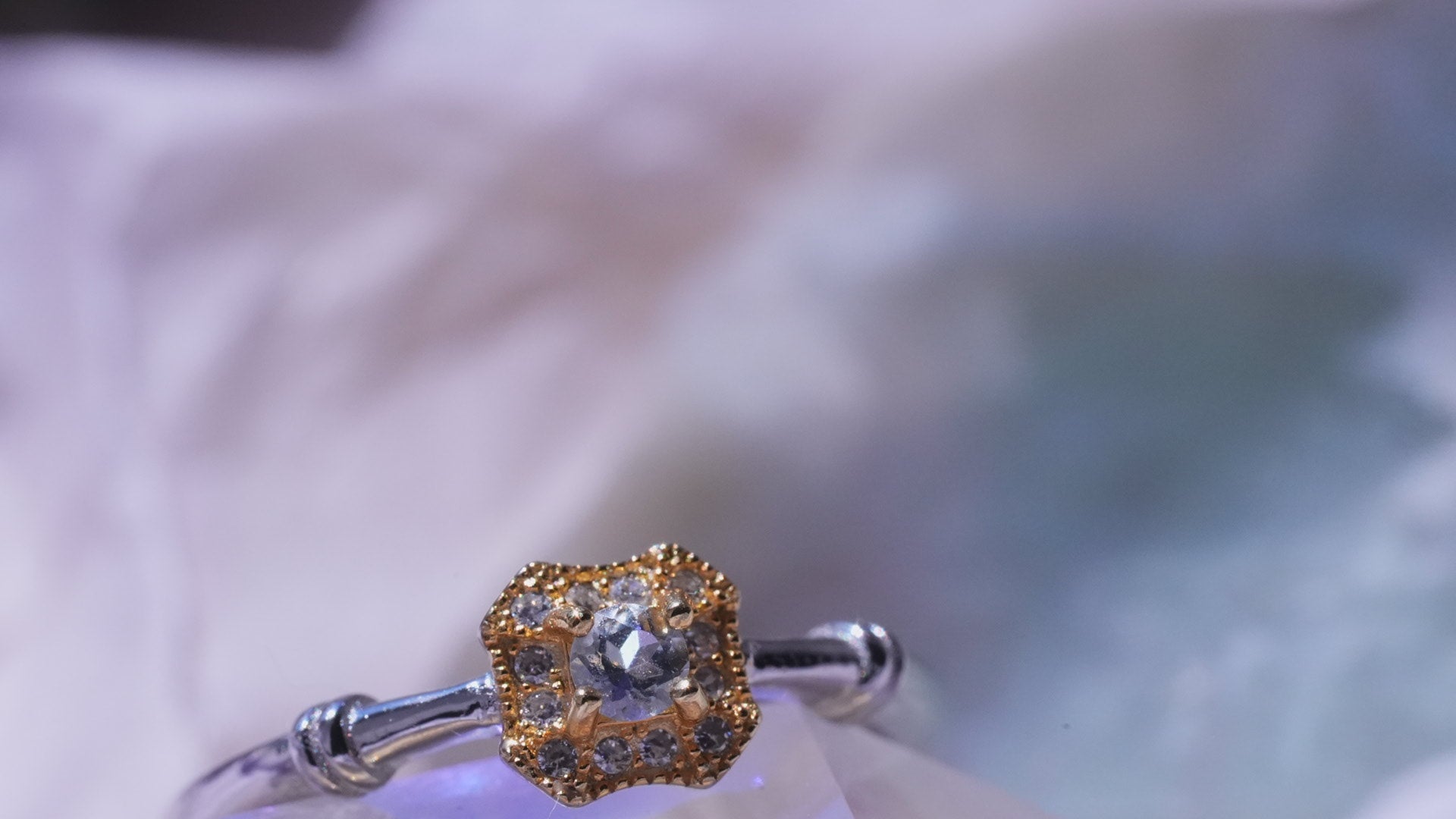 【Aquamarine】アクアマリン　ガレットリング【Galette Ring】