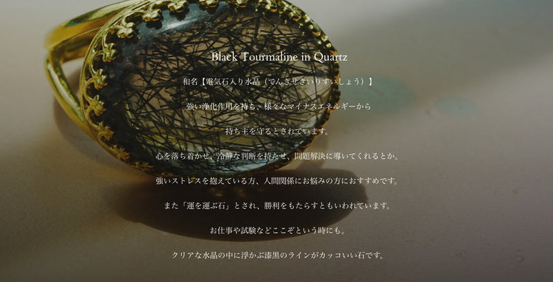 ブラックトルマリン　インクォーツ　アミュレットネックレス【Black Tourmaline in Quartz /Amulet necklace】
