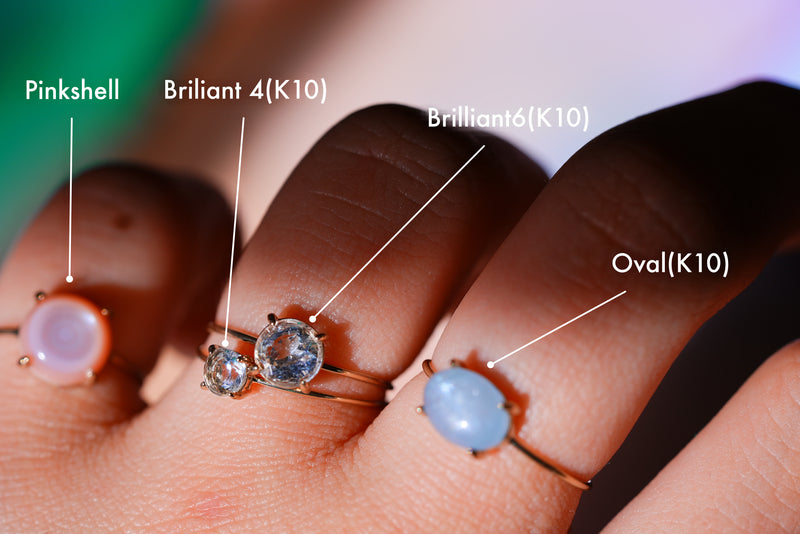 【3月誕生石】アクアマリン　K10 ブリリアント6リング【Aquamarine/K10 Brilliant ring (6mm)】