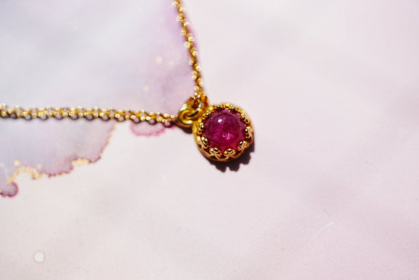 【14kgfに変更可】【7月誕生石】ルビー　フルムーンネックレス【Ruby/Fullmoon necklace】