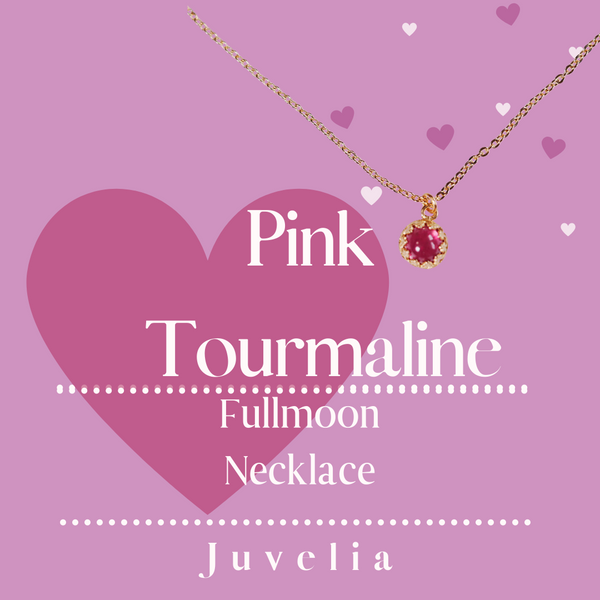 【10月誕生石】ピンクトルマリン　フルムーンネックレス 【Pink Tourmaline/Fullmoon necklace】