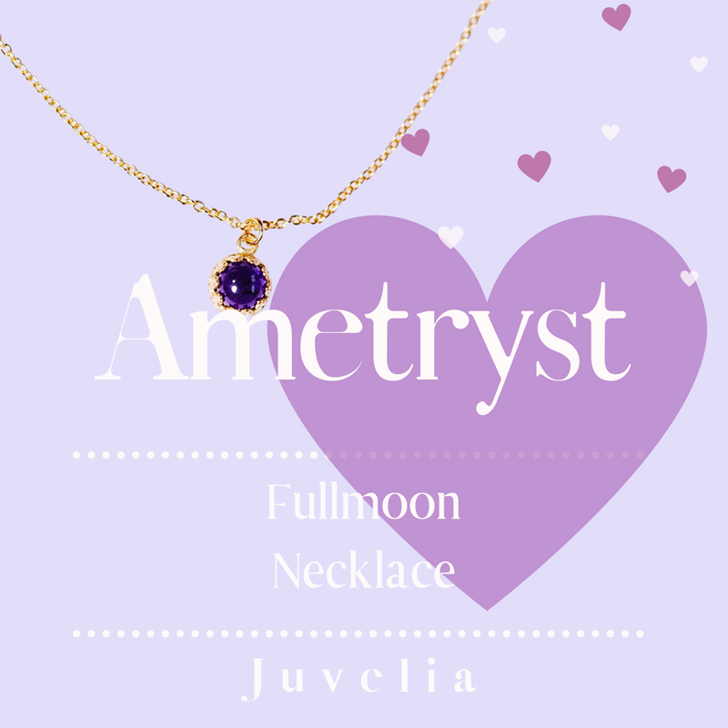 【2月誕生石】アメジスト　フルムーンネックレス【Amethyst/Fullmoon necklace】