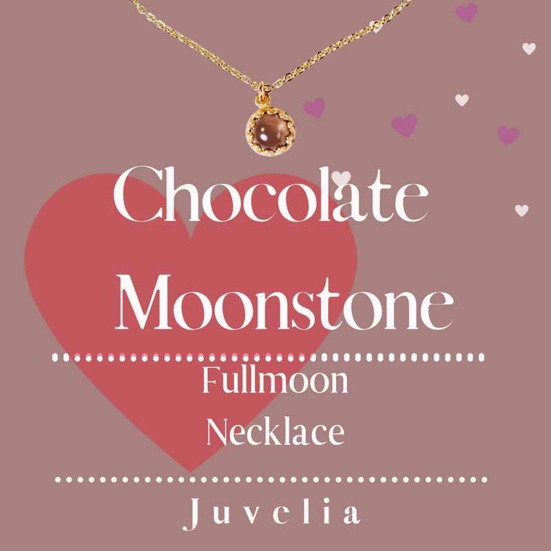 【6月誕生石】チョコレートムーンストーン　フルムーンネックレス【Chocolate Moonstone/Fullmoon necklace】