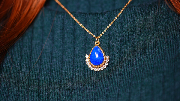 【12月誕生石】ラピスラズリ　ペアシェイプエレノアLLネックレス【Lapis lazuli/ Pear shape Eleanor necklace】