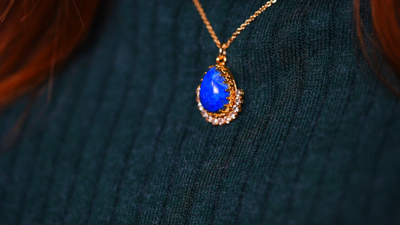 【12月誕生石】ラピスラズリ　ペアシェイプエレノアLLネックレス【Lapis lazuli/ Pear shape Eleanor necklace】