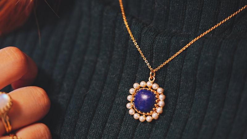 【12月誕生石】ラピスラズリ　アリアネックレス 【Lapis Lazuli /Aria necklace】