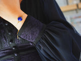 【12月誕生石】ラピスラズリ　スクエア スライドチェーンブレスレット　【Lapis Lazuli/Square Slide Chain Bracelet】