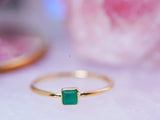 グリーンオニキス　スクエアSマリーリング【Green Onyx/Faceted square small ring】