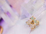 【10月誕生石】オパール　4ペタルイヤリング【Opal/4 petals earring】