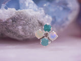 グランディディエライト＆オパール　4ペタルイヤリング【Grandidierite&Opal/4 petals earring】