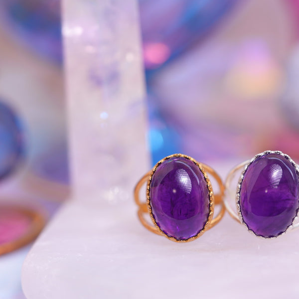 2月誕生石】アメジスト オーバルXLリング【Amethyst/Oval XL ring 