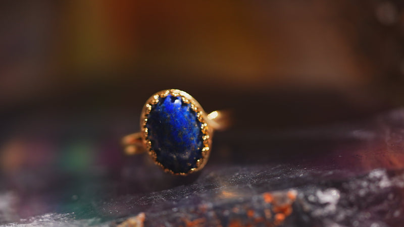 【12月誕生石】ラピスラズリ　オーバルLLリング【Lapis Lazuli/Oval largest ring】