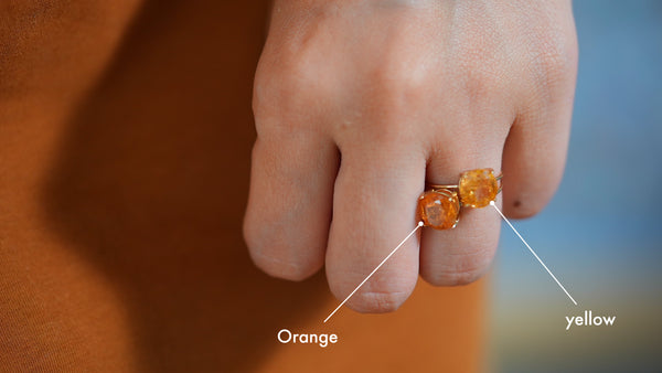 【次回入荷未定/11月誕生石】インペリアルトパーズ（オレンジ）　K10 ブリリアント8リング【Imperial Topaz（Orange）/K10 Brilliant ring (8mm)】