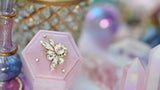 【ローズクォーツ&ローズダスト】　ヘキサゴンベルベット　リングボックス【Rose Quartz＆Rose Dust/Wing Hexagon Ring box 】