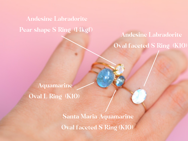 【次回入荷未定】アンデシンラブラドライト　ペアシェイプSリング【Andesine Labradorite/Pear shape small ring】