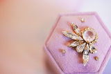 【ローズクォーツ&ローズダスト】　ヘキサゴンベルベット　リングボックス【Rose Quartz＆Rose Dust/Wing Hexagon Ring box 】