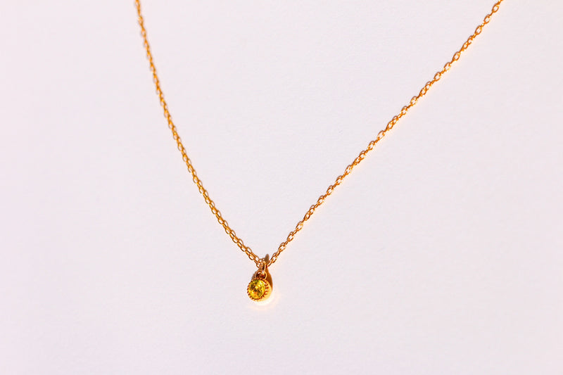 【8月誕生石】ペリドット ブリリアント "4" ネックレス【Peridot/Brilliant necklace (4mm)】