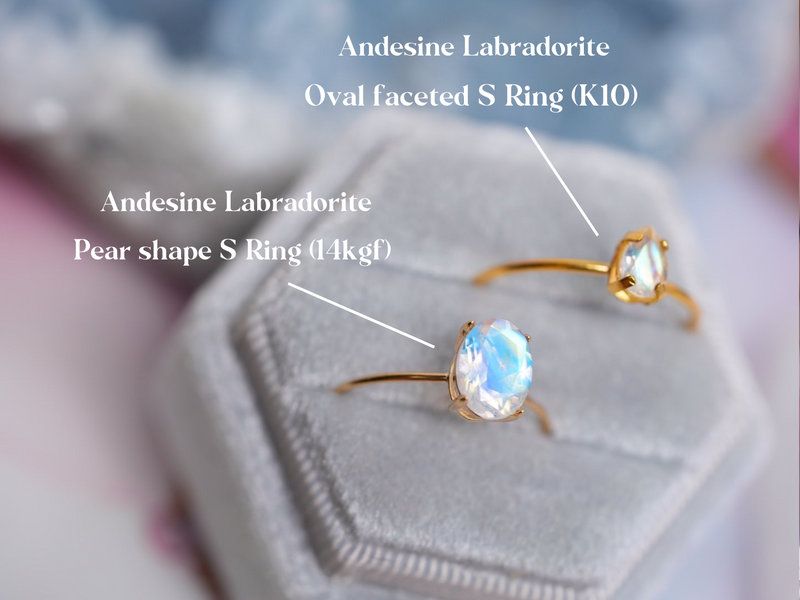 【次回入荷未定】アンデシンラブラドライト　ペアシェイプSリング【Andesine Labradorite/Pear shape small ring】