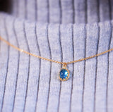 【△在庫限り/11月誕生石】スイスブルートパーズ　オーバルネックレス【Swiss Blue Topaz/Oval necklace】