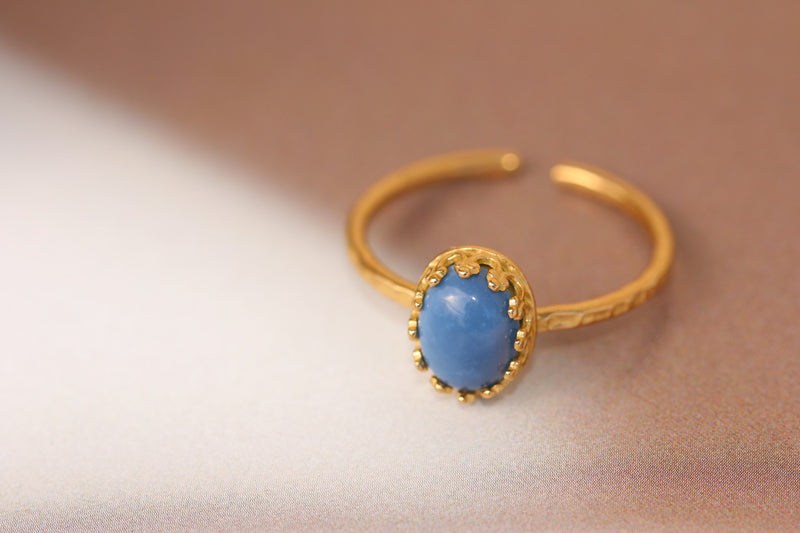【10月誕生石】ブルーオパール オーバルリング【Blue Opal/Oval ring】