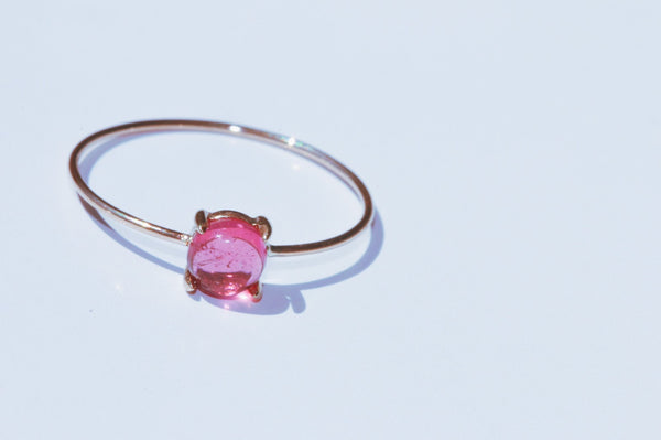 【10月誕生石】ピンクトルマリン K10 ラウンド4リング【Pink Tourmaline/K10 Round ring (4mm)】