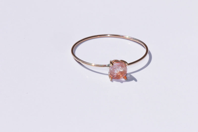 ストロベリークォーツ K10 ブリリアント4リング【Strawberry quartz/K10 Brilliant ring (4mm)】