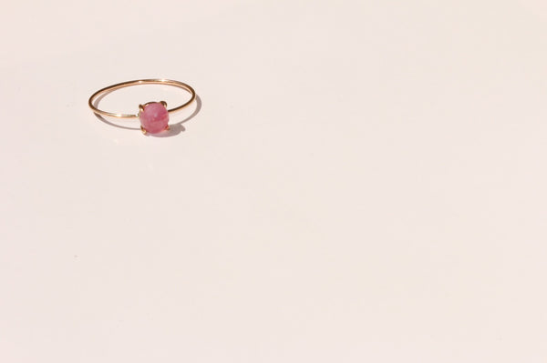 【△在庫限り/9月誕生石】ピンクサファイア　K10ラウンド4リング【Pink Sapphire/K10 Round ring (4mm)】