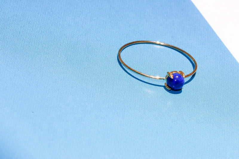 【12月誕生石】ラピスラズリ　K10ラウンド4リング【Lapis Lazuli/K10 Round ring (4mm)】
